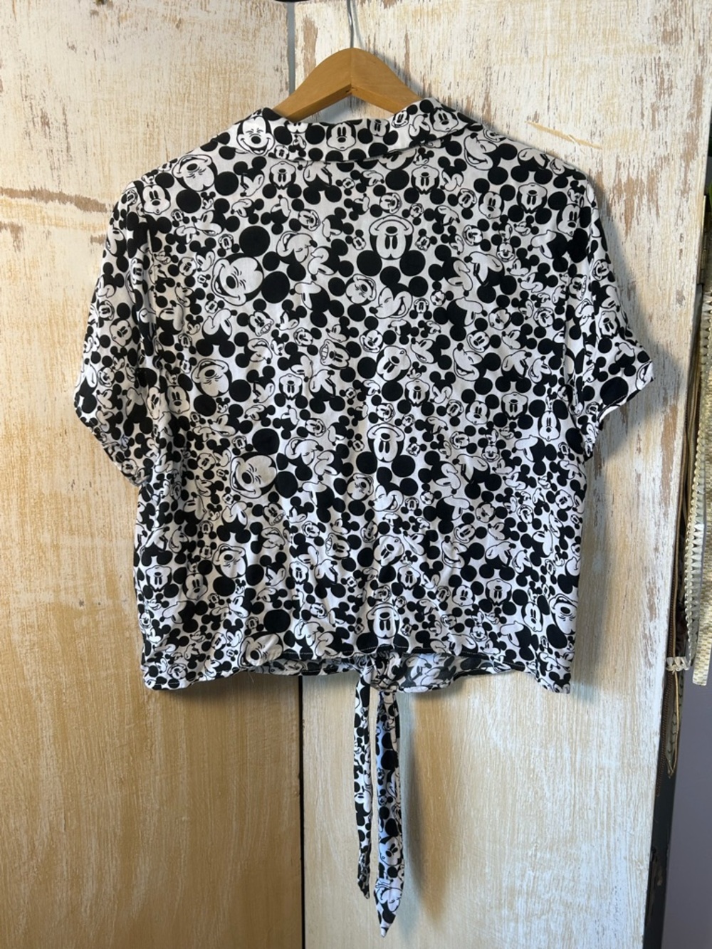 Her Universe Black and White Mickey Mouse Tie-Front Button Down - Picture 3 of 10